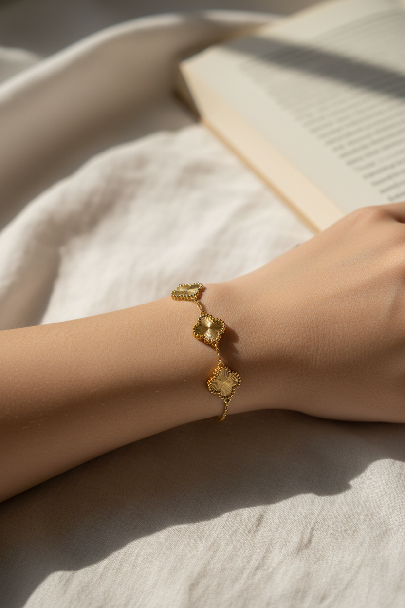 Bracelet trèfle - Acier inoxydable