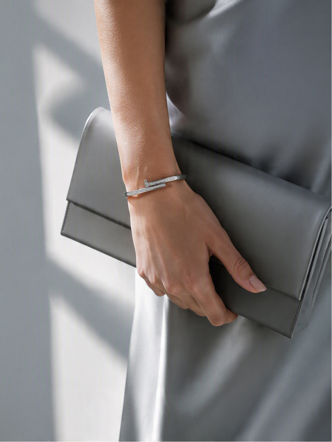 Bracelet clou diamanté -Acier inoxydable