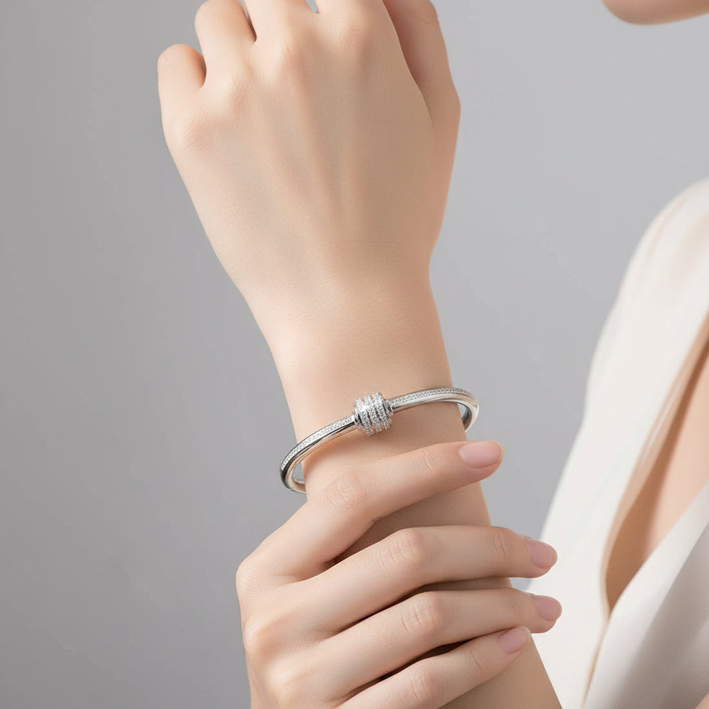 Bracelet Barillet Triple Anneau - Acier inoxydable