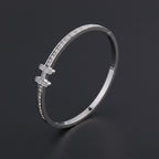 Bracelet "H" orné de pierres - Acier inoxydable