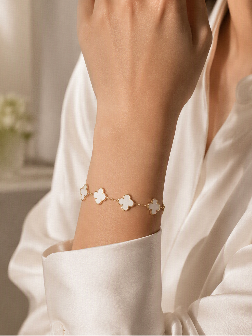 Bracelet trèfle - Acier inoxydable