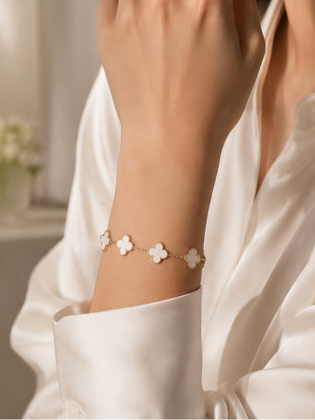 Bracelet trèfle - Acier inoxydable